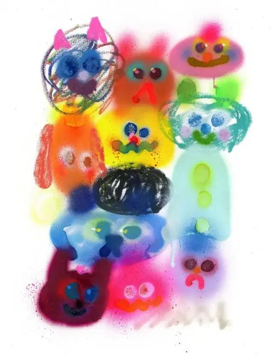 Earthlings by Jon Burgerman contemporary artwork Print