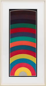 Fifteen Equal Arcs From The Midpoint of the Bottom with All One- Two- Three- and Four-Part Combinations of Four Colors by Sol Lewitt contemporary artwork print works on paper
