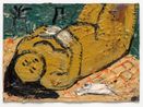 reading on the floor with dog by Monica Kim Garza contemporary artwork Works on Paper