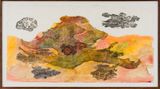 Great desert skinks on their basking mound in the Great Sandy desert II by John Wolseley contemporary artwork works on paper