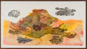 Great desert skinks on their basking mound in the Great Sandy desert II by John Wolseley contemporary artwork Works on Paper