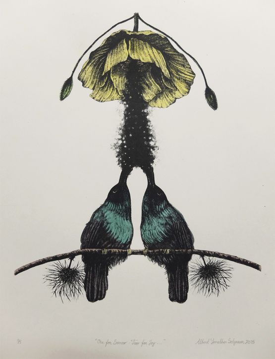 One for Sorrow Two for Joy by Albert Yonathan Setyawan contemporary artwork Print
