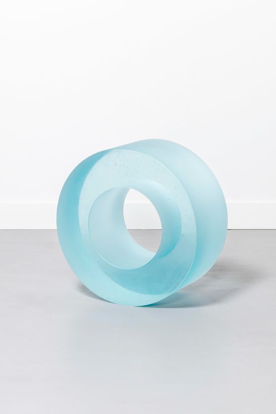 Blue Glass Roll 405 by Ann Veronica Janssens contemporary artwork Sculpture
