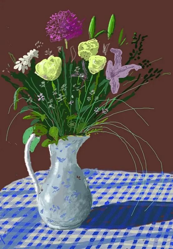 20th February 2021 Jug With Flowers by David Hockney contemporary artwork Works on Paper