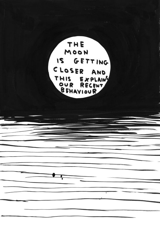 Untitled The Moon Is Getting Closer by David Shrigley contemporary artwork Works on Paper