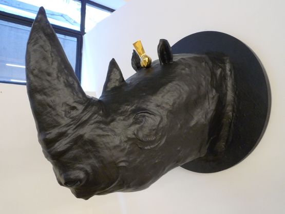 Untitled Rhino and Bird by Maia Tabet contemporary artwork Sculpture