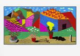 August 2021 Landscape with Shadows by David Hockney contemporary artwork drawing print