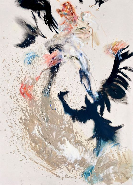 Birdsong by Araminta Blue contemporary artwork Painting