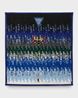 Triangle bleu motif Cameroun sur fond bleu et gris by Abdoulaye Konate contemporary artwork Textile