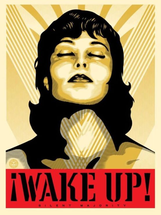 Wake Up by Shepard Fairey contemporary artwork Works on Paper