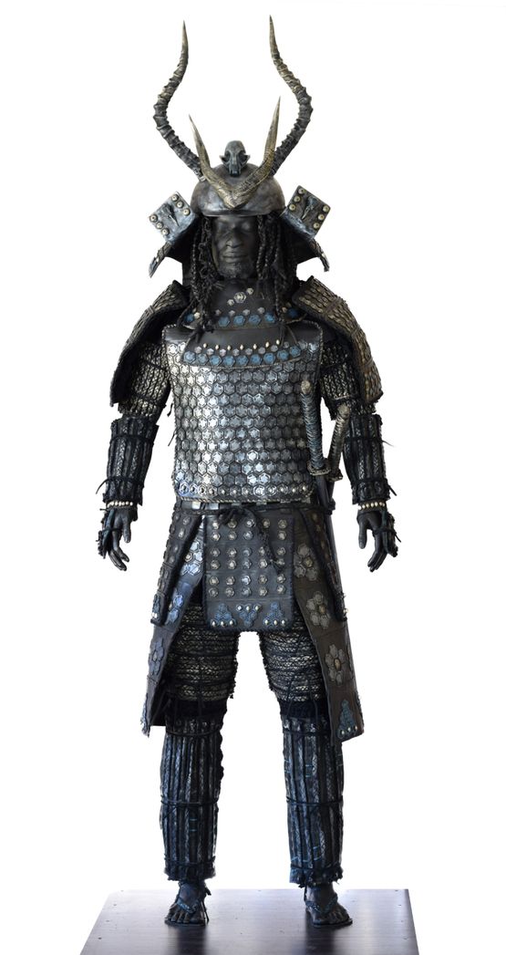 Obsidian Samurai XIX No Mans Land series by Nicola Roos contemporary artwork Sculpture
