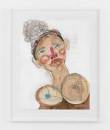 Black Face with Cute All Brown by Tschabalala Self contemporary artwork works on paper drawing