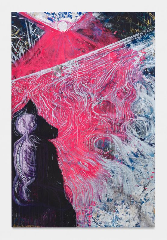 Yosemite Day 4 - Red Bear at Toulumne River by Thomas Houseago contemporary artwork Painting