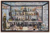 1 Vitrine with 70 Religious Figures and Artefacts at Pitt Rivers Museum by Gala Porras-Kim contemporary artwork drawing works on paper