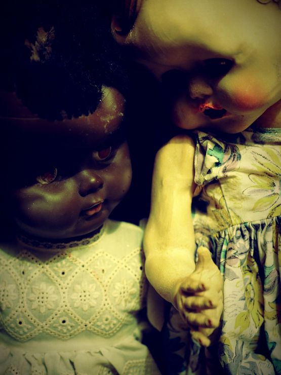 Ebony and Ivy face race by Destiny Deacon contemporary artwork Photography