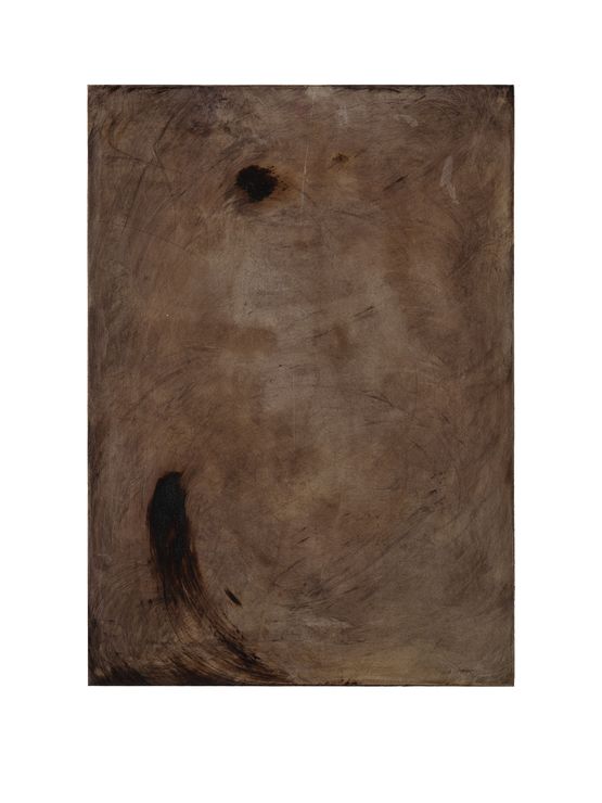 Landscape with brown stain by Clementine Bruno contemporary artwork Painting