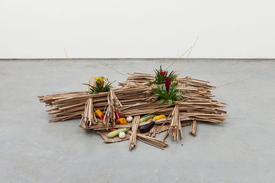 arranjo de bromelias e legumes by Tadaskia contemporary artwork Installation