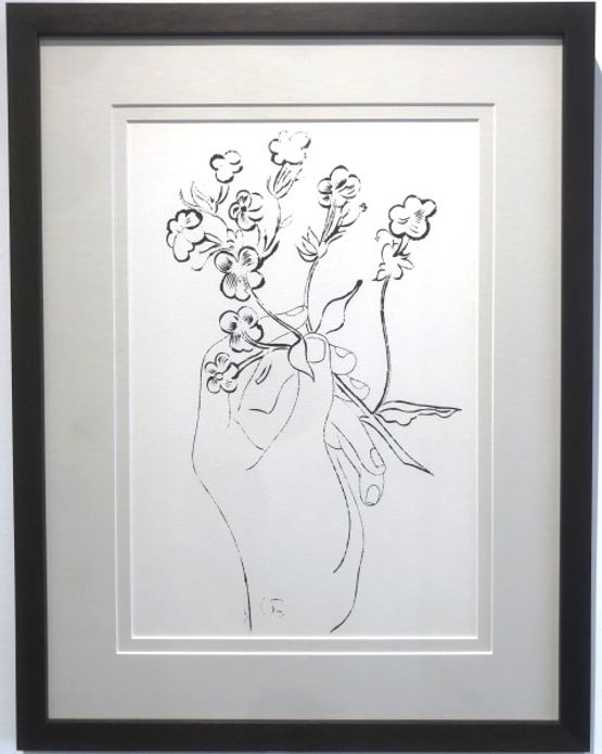 Hand with Flowers by Andy Warhol contemporary artwork Works on Paper