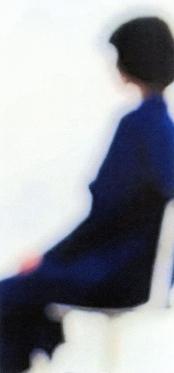 second time with the chair blue portraits II by Zeynep Kayan contemporary artwork Print