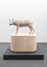 Zwei Wolfinnen Wilde Mutter by Julius Von Bismarck contemporary artwork sculpture