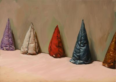 Prada Dons Michael Borremans Satin Cones in Shanghai