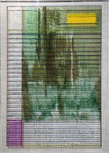 writing line icon  name line green purple by Aditya Novali contemporary artwork painting