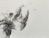 Leap into the void tribute to Yves Klein by Ruben Fuentes contemporary artwork painting works on paper drawing