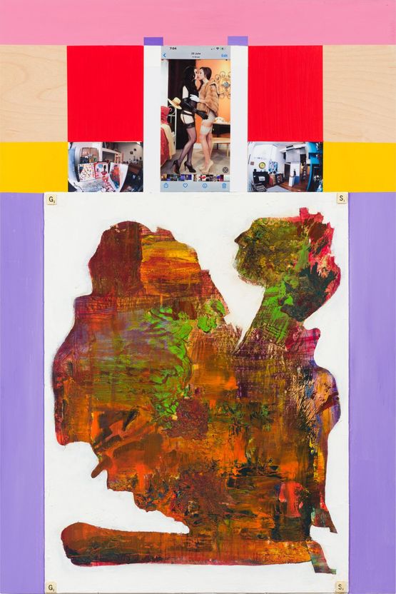 The kiss by Gareth Sansom contemporary artwork Painting