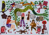 Seven Sistas Part at Iwantja by Kaylene Whiskey contemporary artwork painting