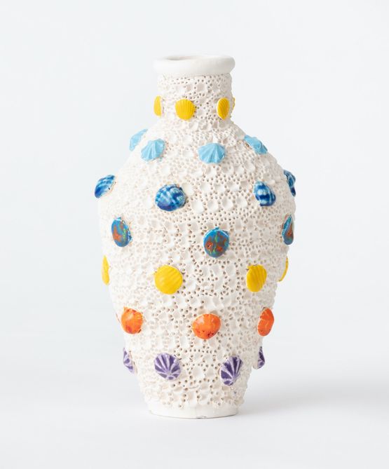 Plague pot with shells by Glenn Barkley contemporary artwork Sculpture