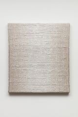 Woven Vertical Reflected Linear Gradient as Weft Center White by Analia Saban contemporary artwork mixed media
