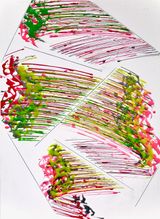 Abstract  Expression  Painting Porcelain Stone and Moving Image 4 by Kosuke Ikeda   contemporary artwork drawing painting works on paper