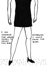 Untitled I Am Wearing the Wrong Shoes by David Shrigley contemporary artwork works on paper