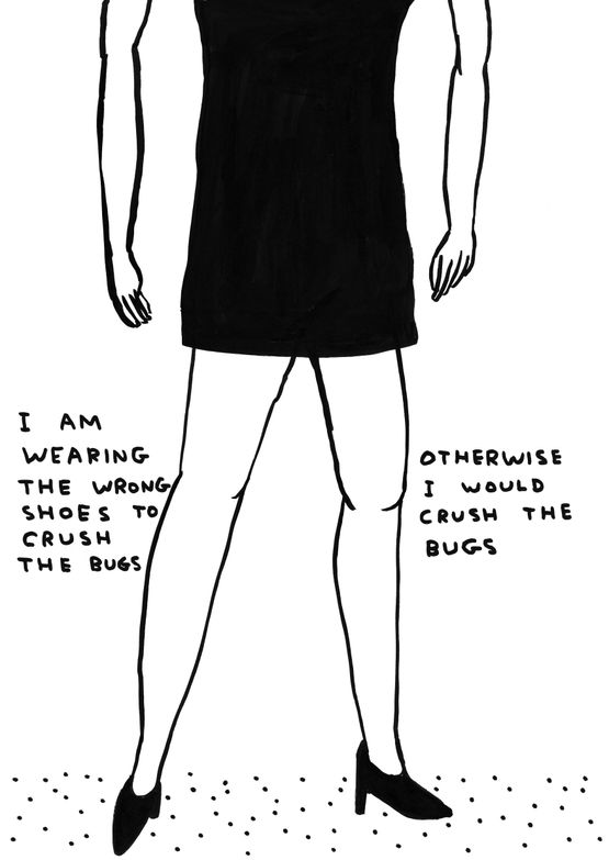 Untitled I Am Wearing the Wrong Shoes by David Shrigley contemporary artwork Works on Paper