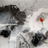 Red Lotus 1 by Kelly Wang contemporary artwork painting