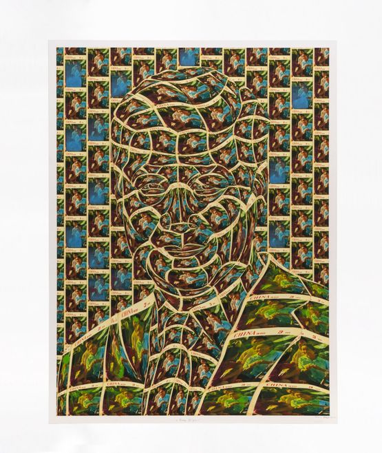 Green giant by Thomas Bayrle contemporary artwork Painting