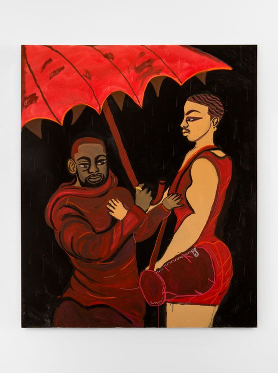 Love Comes Together in the Rain You and Me Heart to Heart by Jonathan Lyndon Chase contemporary artwork Painting
