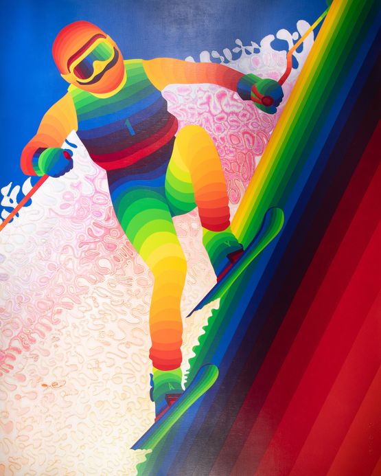 Olympic Skiing by Ay-O contemporary artwork Painting