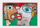 An Iranian and an American Try French Kiss by Hadi Falapishi contemporary artwork Painting