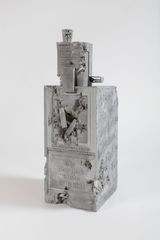 Grey Selenite Newspaper Machine by Daniel Arsham contemporary artwork sculpture