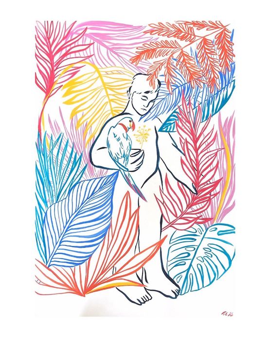 Lost in Paradise II by Tess Dumon contemporary artwork Painting