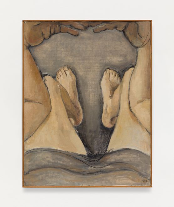 Con la cabeza entre las manos  With my head in my hands by Linda Kohen contemporary artwork Painting