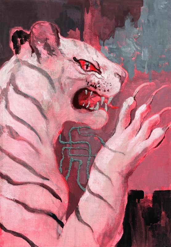 White Tiger by Jia Sung contemporary artwork Painting