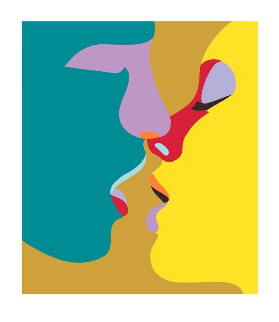 Illicit Kisses Limited Edition by Helen Beard contemporary artwork Print