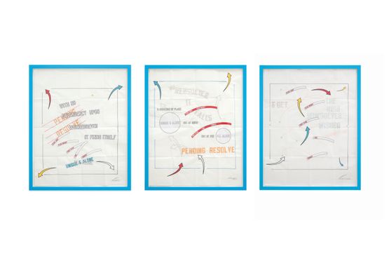 PENDING RESOLVE by Lawrence Weiner contemporary artwork Mixed Media