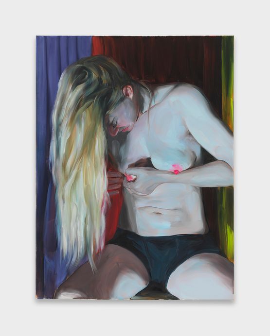 Spotlight on nipple hair extraction by Jenna Gribbon contemporary artwork Painting