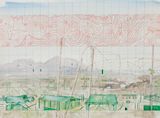 Mountains of the Lost World Bacau 2 by Jon Cattapan Lyndell Brown and Charles Green contemporary artwork painting
