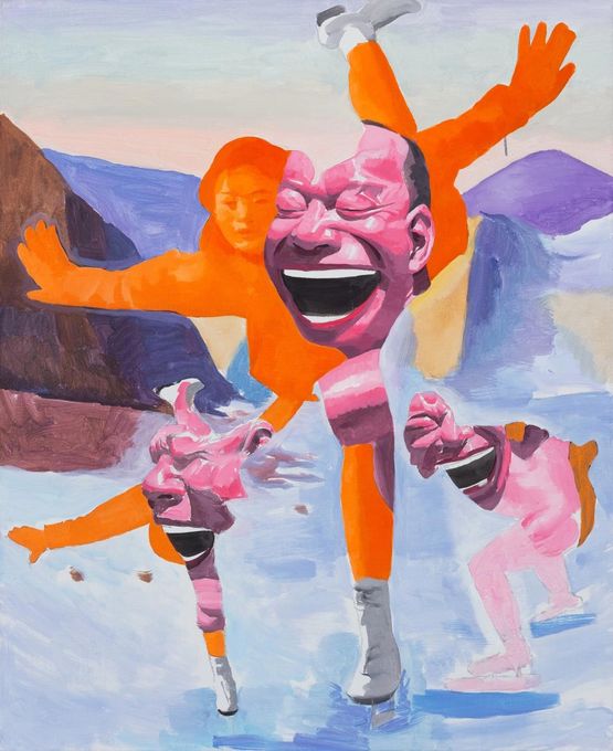 Flight by Yue Minjun contemporary artwork Painting