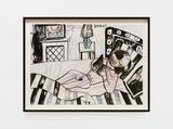 Emma Reading Dostojevskij in Bed by Tal R contemporary artwork drawing