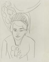 Frauenportrait Doris Grosse by Ernst Ludwig Kirchner contemporary artwork drawing painting works on paper